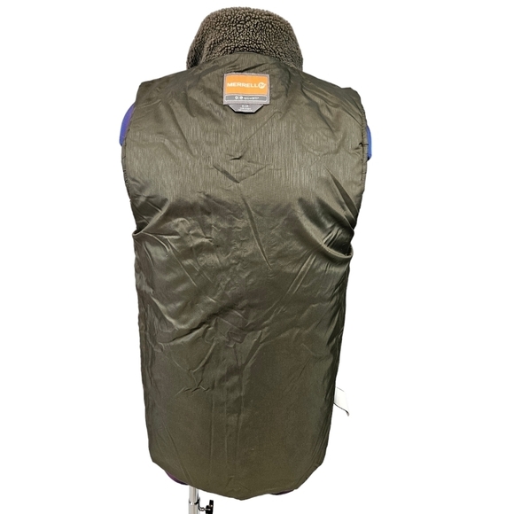 Merrell Ditmar Front Zip Blaze Orange & Brown Quilted Puffer Vest Size Small Men - Picture 8 of 9